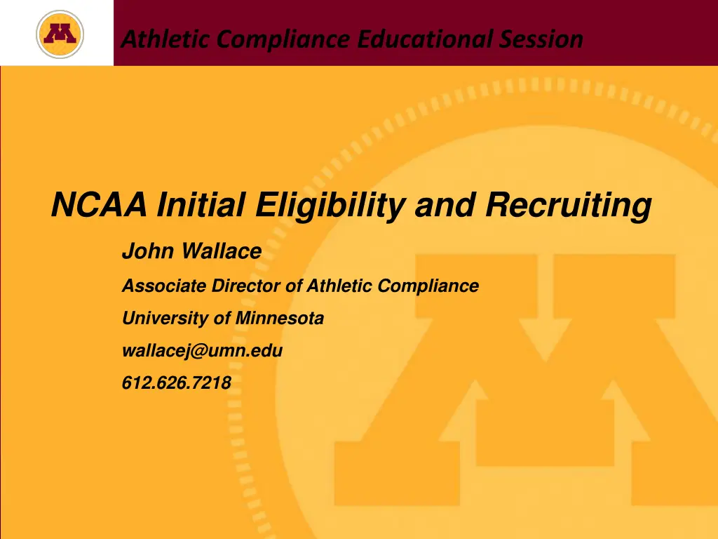 athletic compliance educational session 1