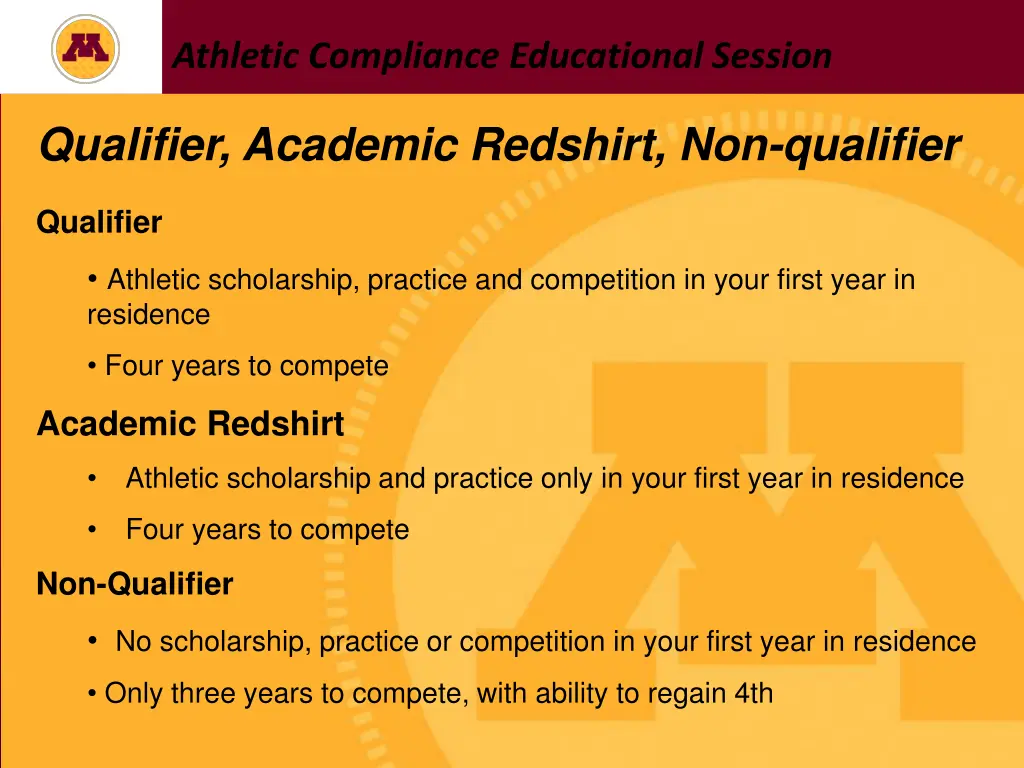 athletic compliance educational session 12