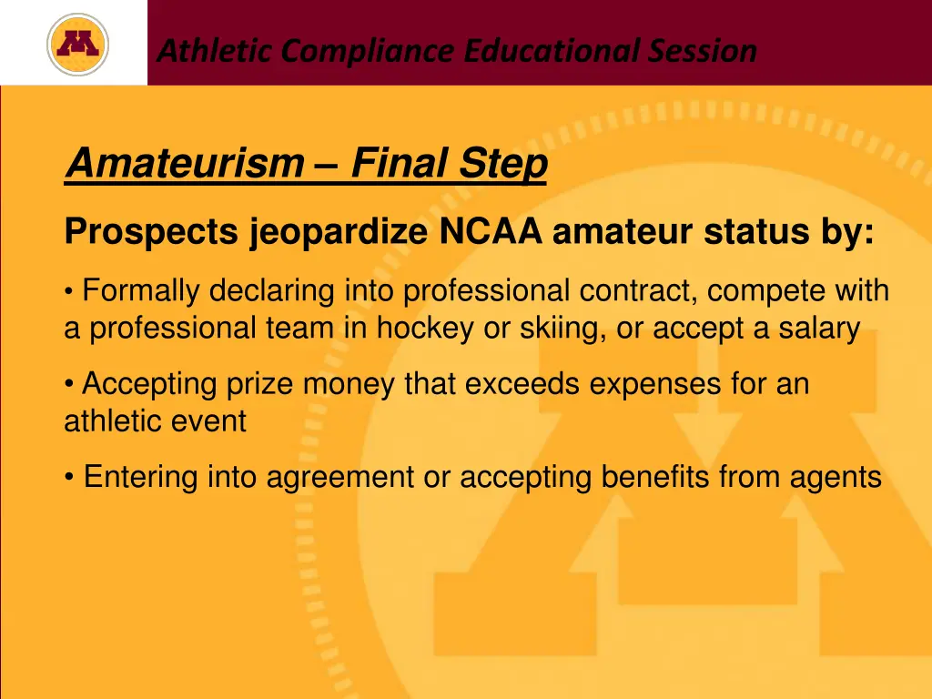 athletic compliance educational session 14
