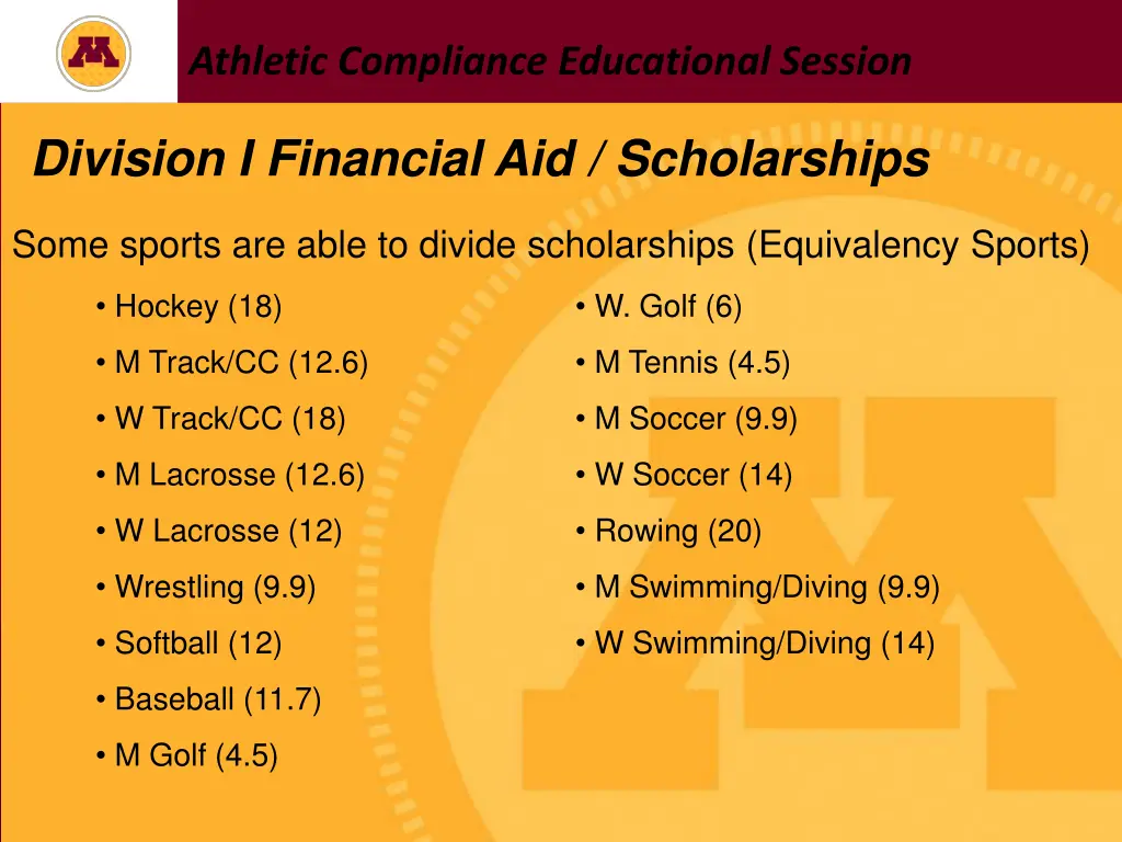 athletic compliance educational session 17