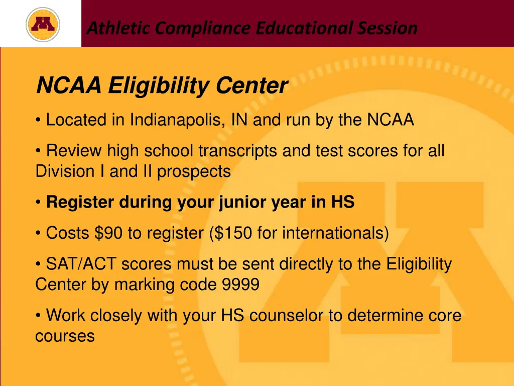 athletic compliance educational session 3