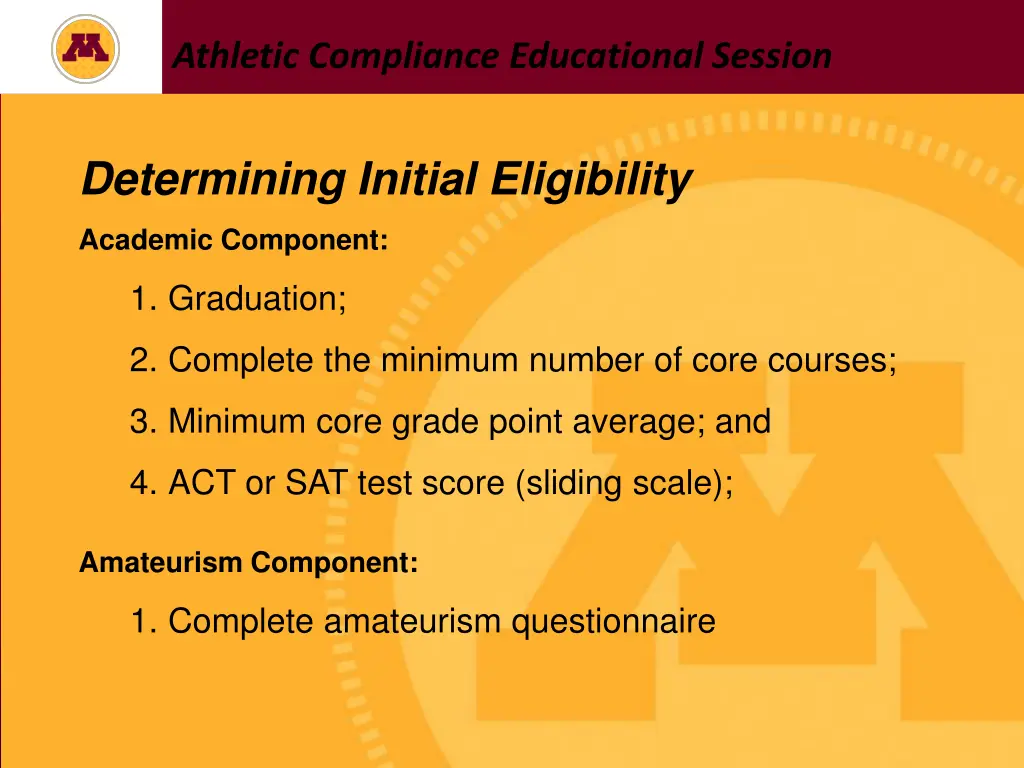 athletic compliance educational session 5