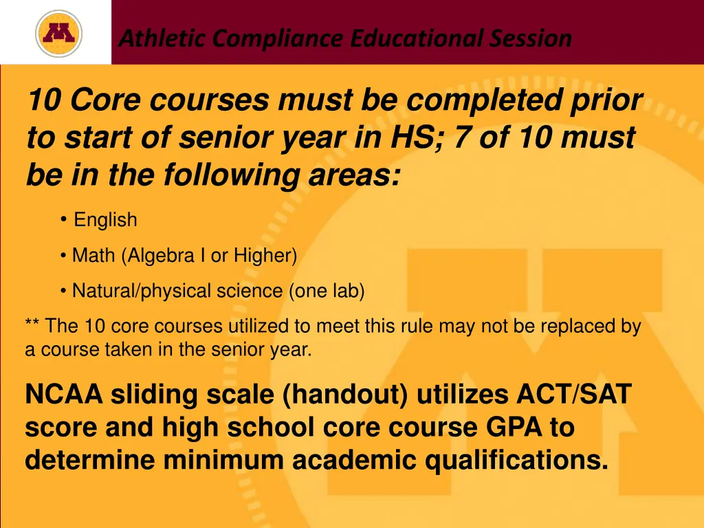 athletic compliance educational session 7