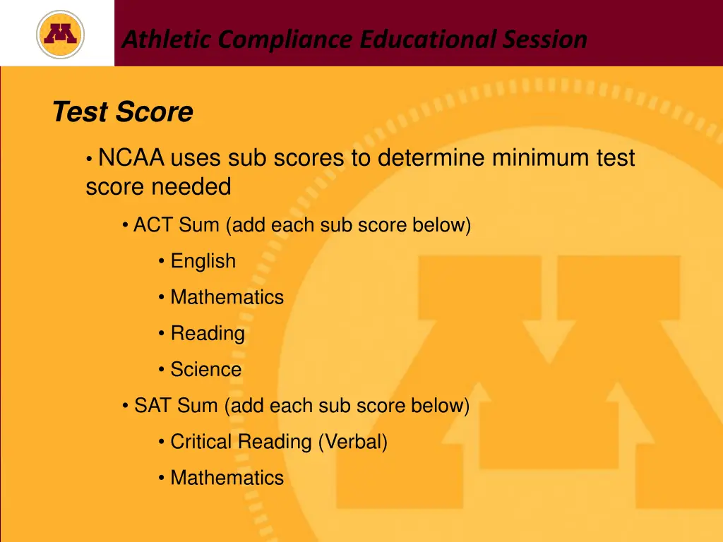 athletic compliance educational session 8
