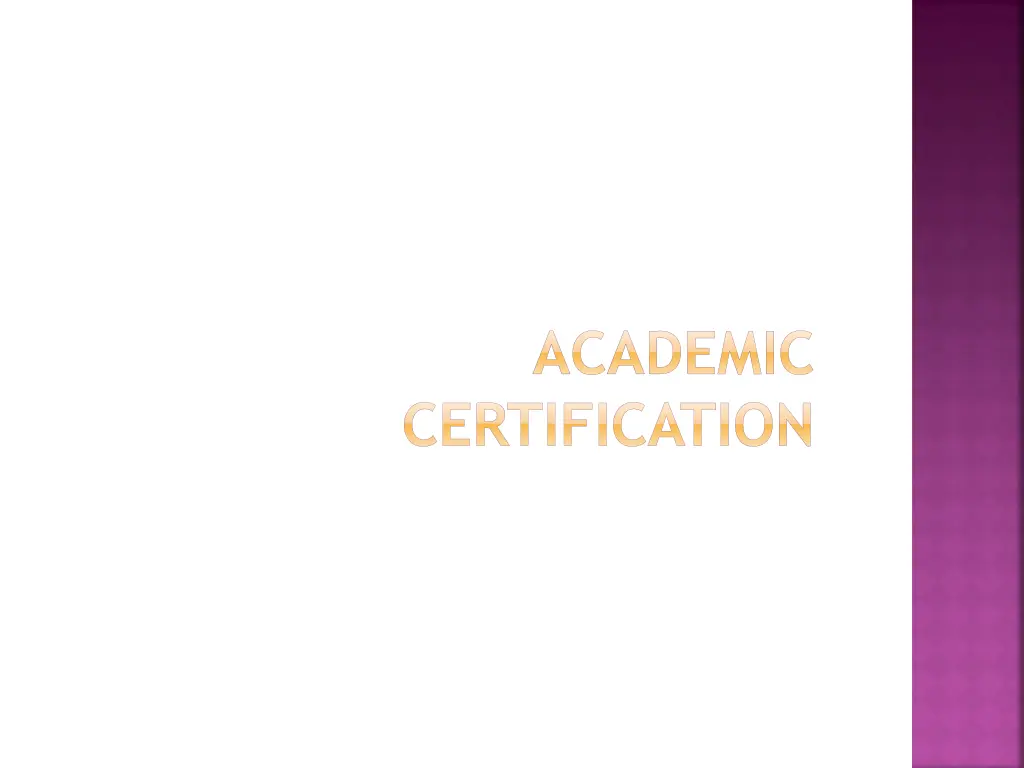 academic certification