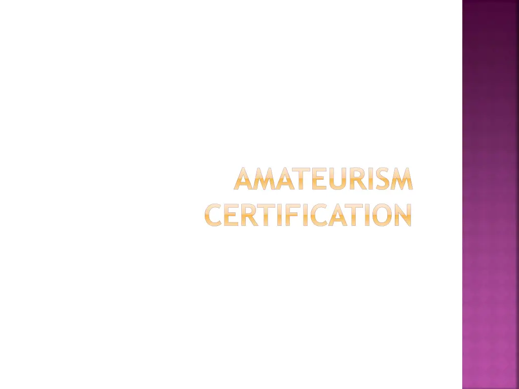 amateurism certification