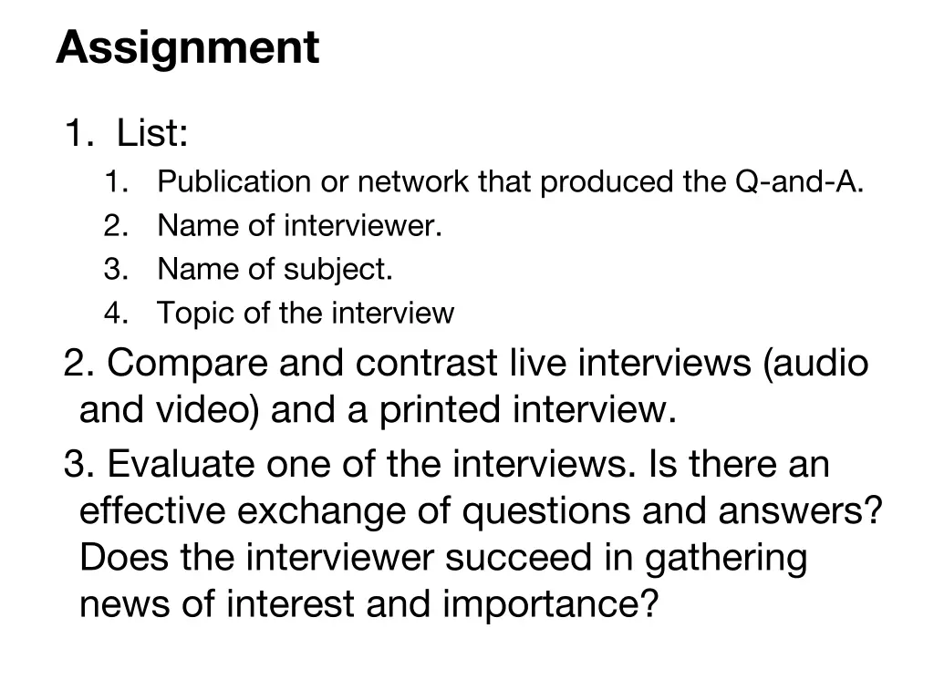 assignment