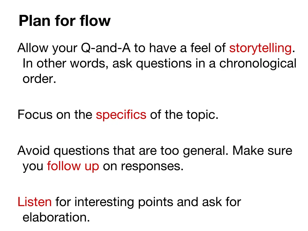 plan for flow