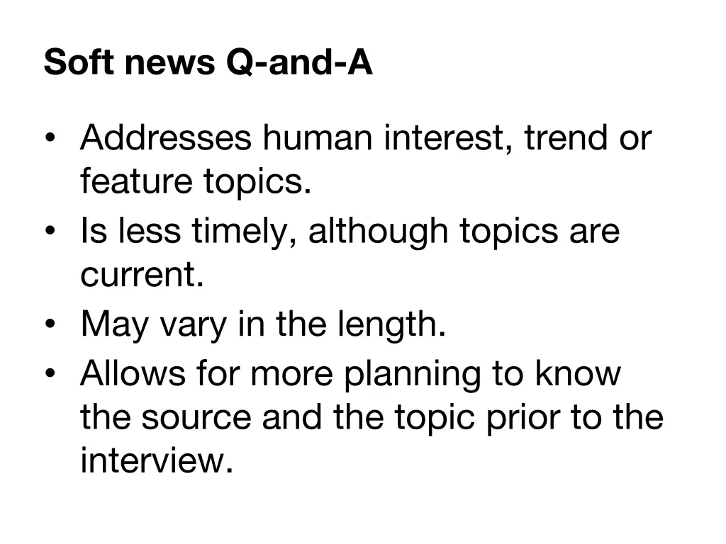 soft news q and a