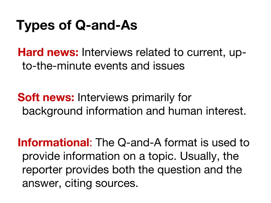 types of q and as
