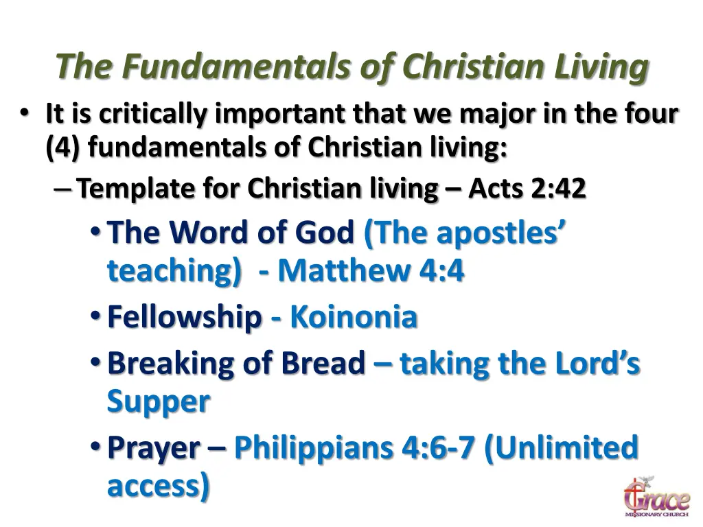 the fundamentals of christian living 1