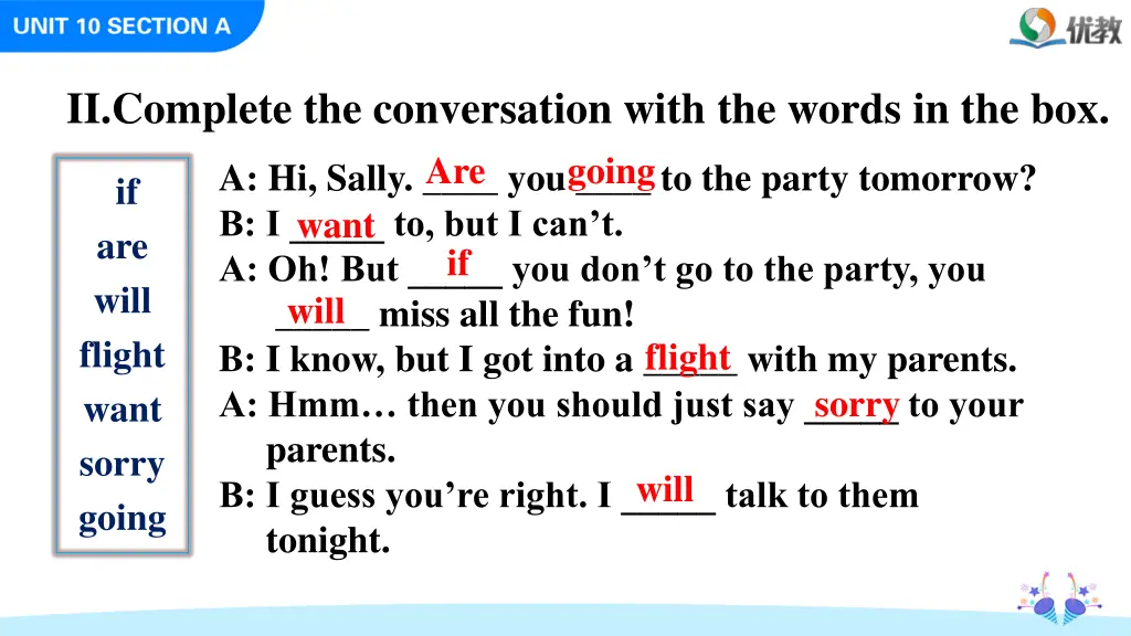 ii complete the conversation with the words