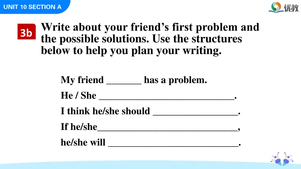 write about your friend s first problem