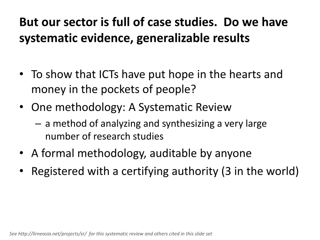 but our sector is full of case studies do we have