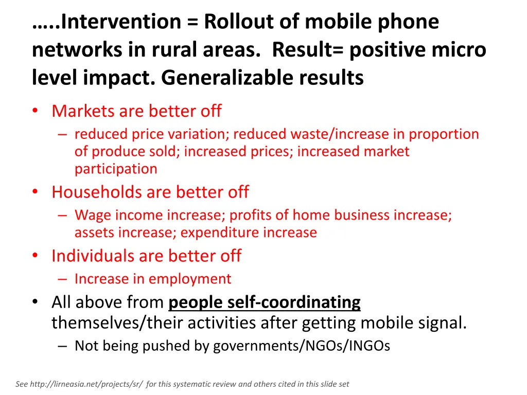 intervention rollout of mobile phone networks