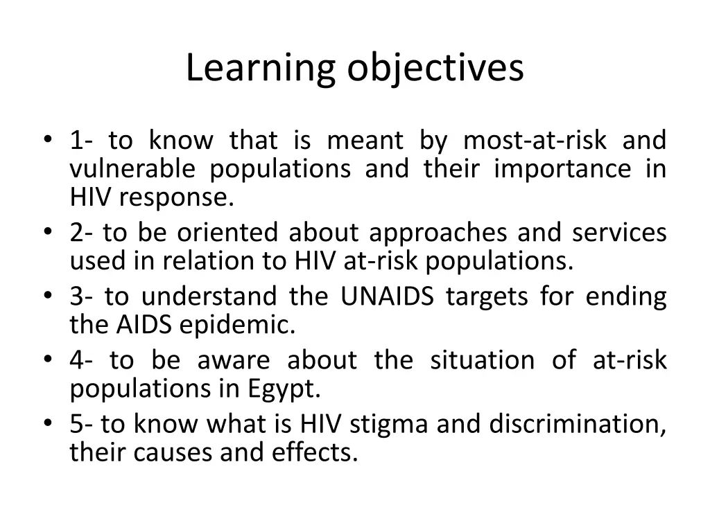 learning objectives