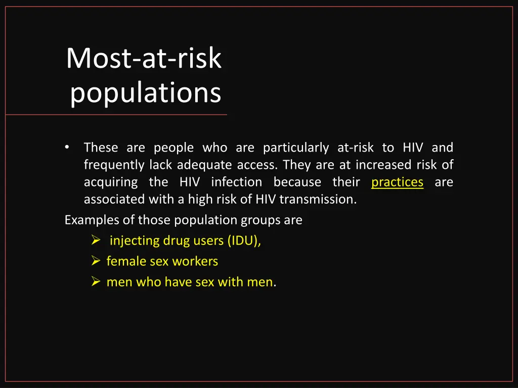 most at risk populations 1