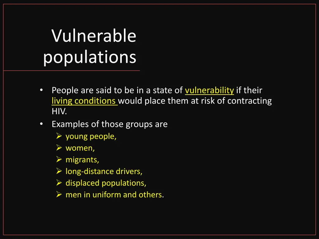 vulnerable populations