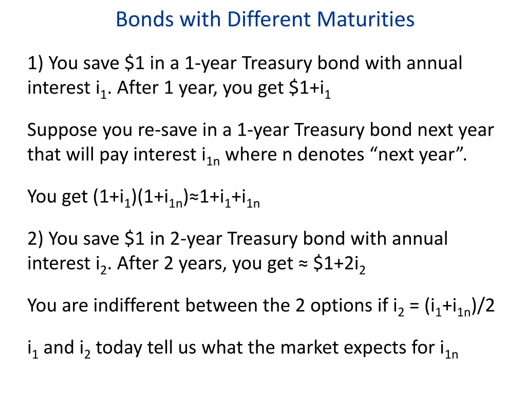 bonds with different maturities