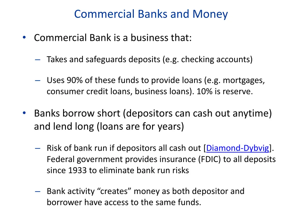 commercial banks and money