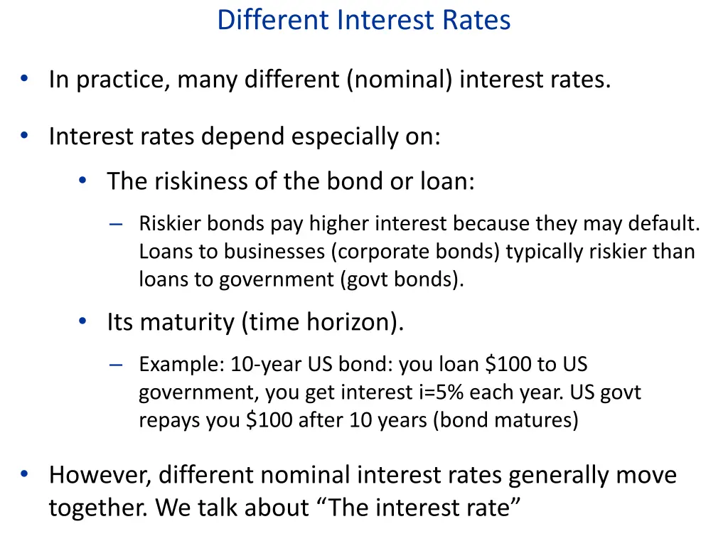different interest rates