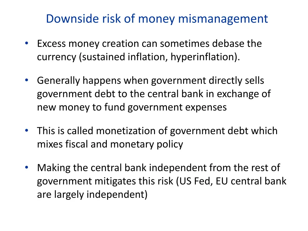 downside risk of money mismanagement