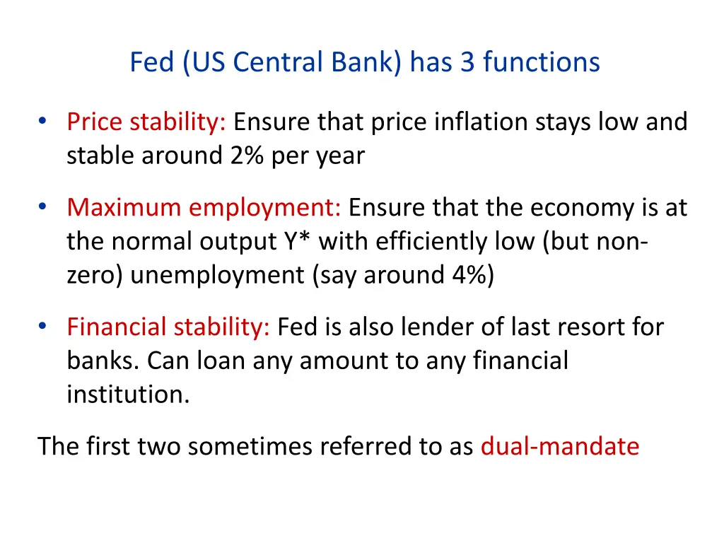 fed us central bank has 3 functions
