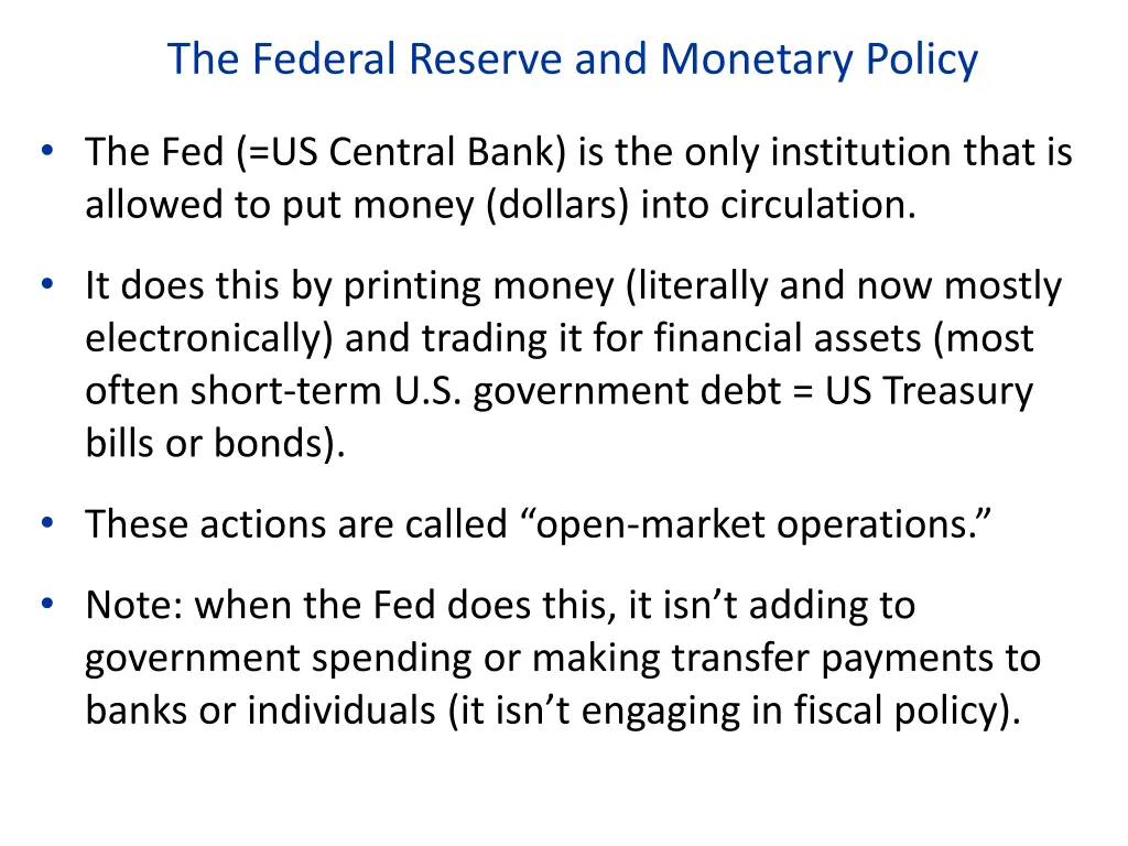 the federal reserve and monetary policy