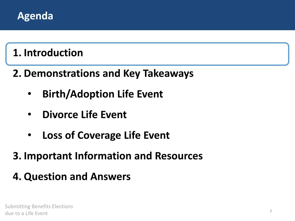 agenda