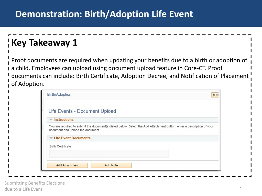 demonstration birth adoption life event 1