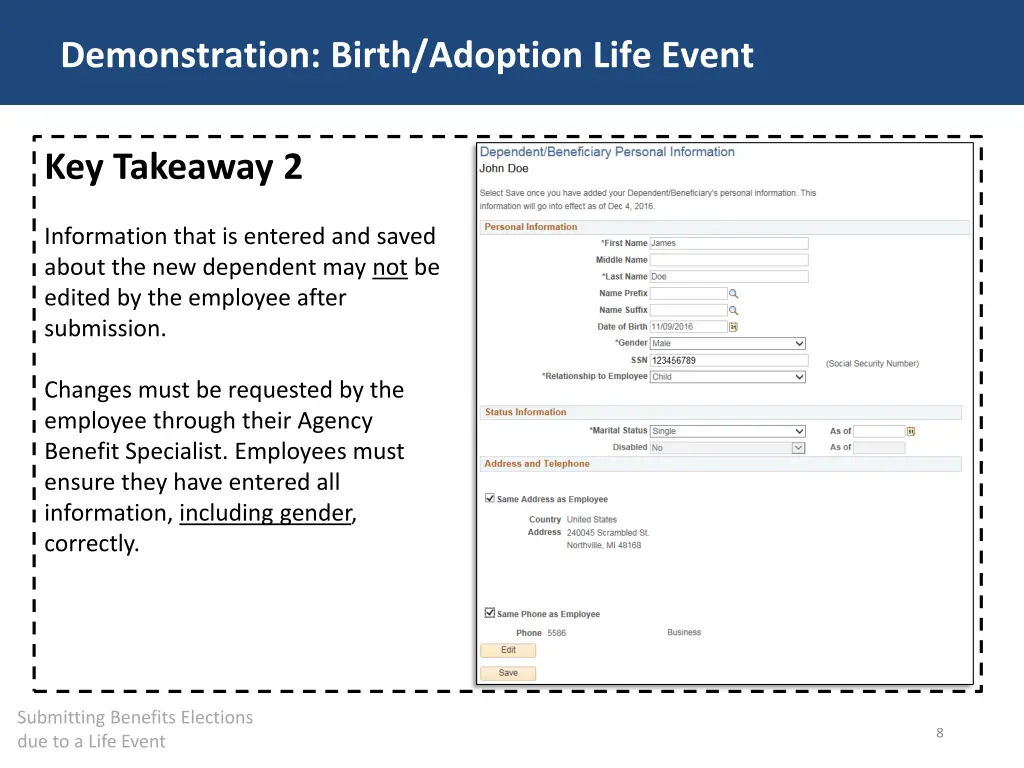 demonstration birth adoption life event 2
