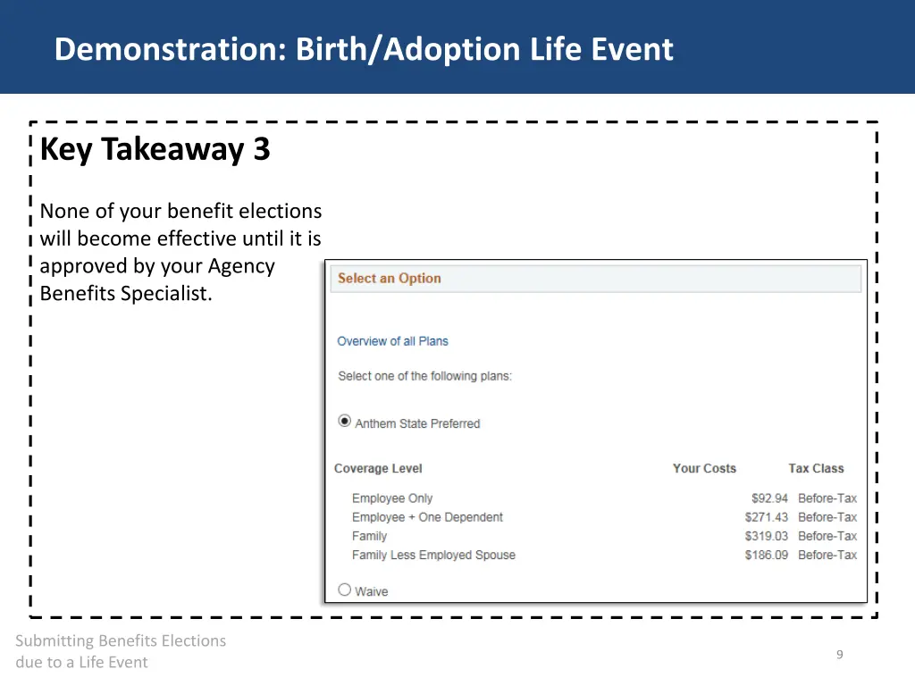 demonstration birth adoption life event 3