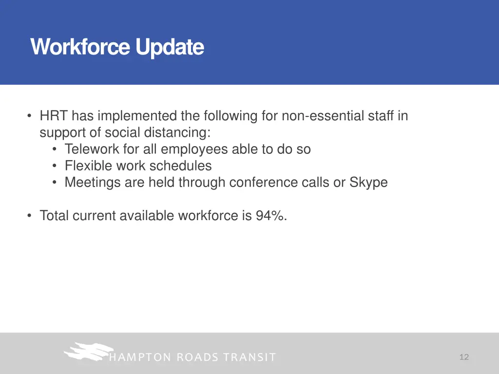 workforce update