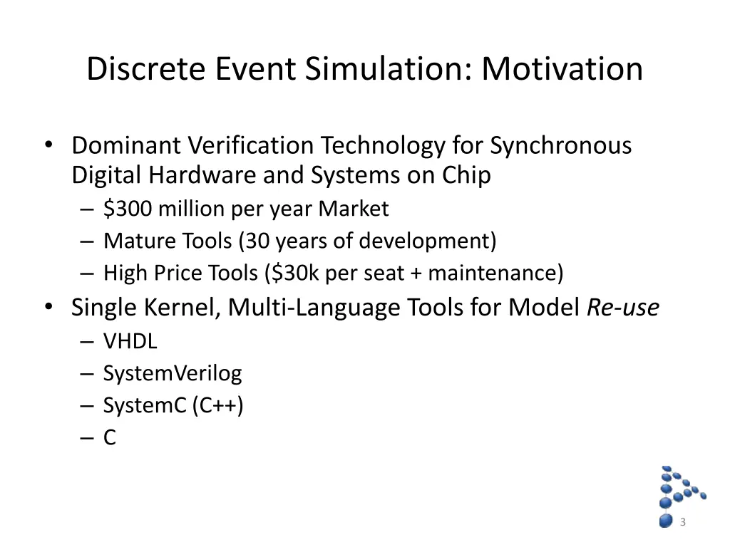 discrete event simulation motivation