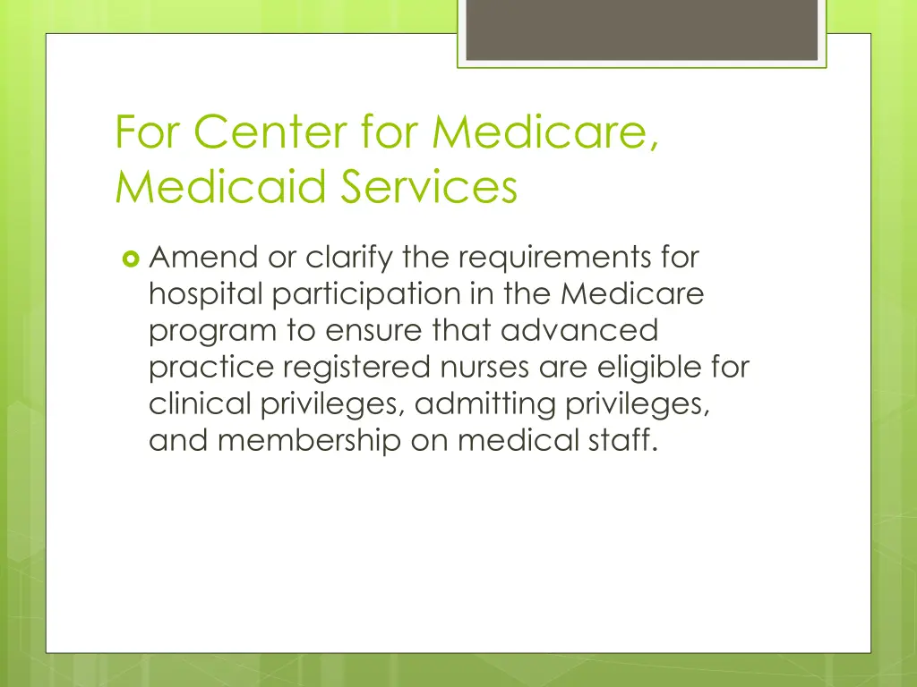 for center for medicare medicaid services