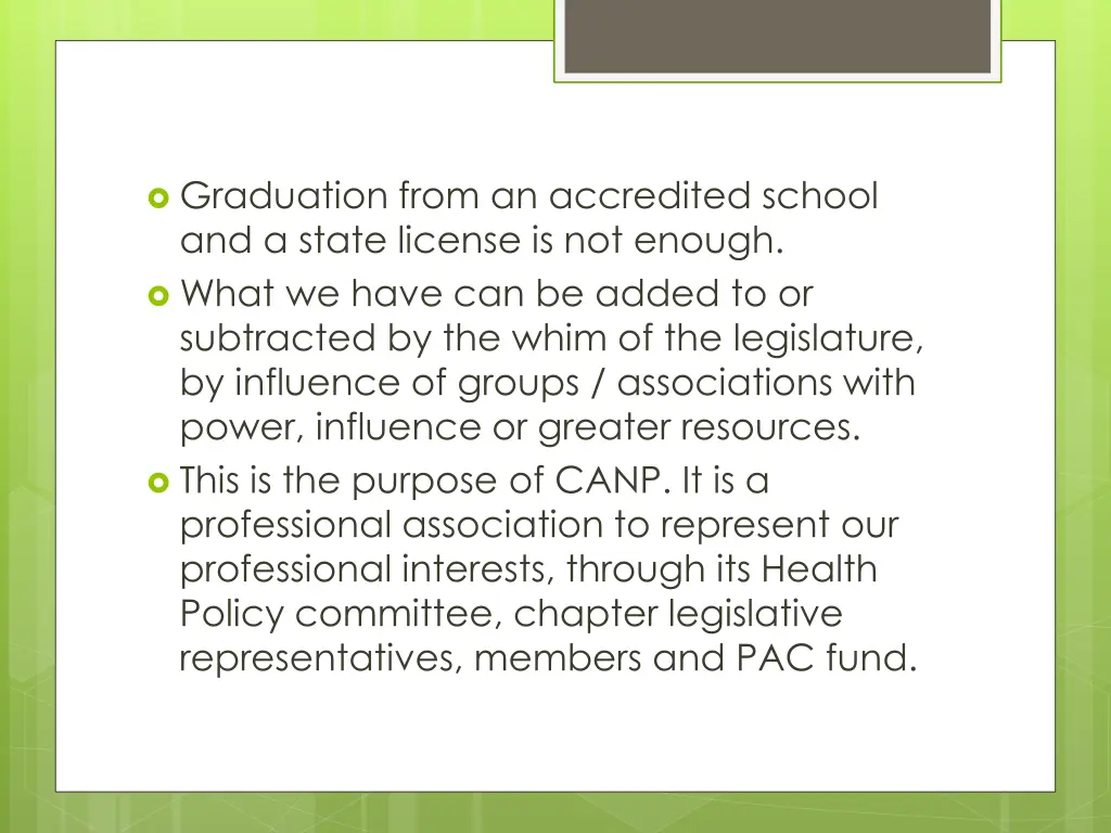 graduation from an accredited school and a state