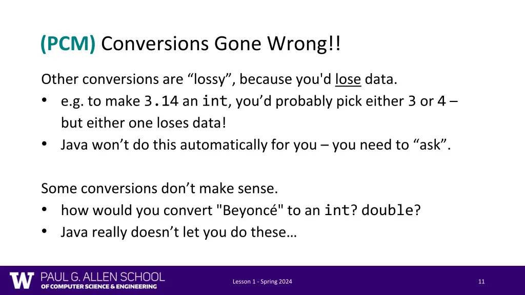 pcm conversions gone wrong