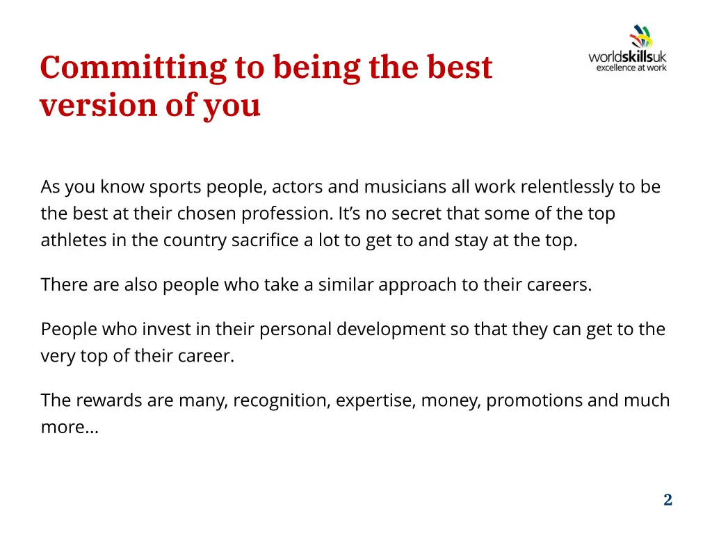 committing to being the best version of you