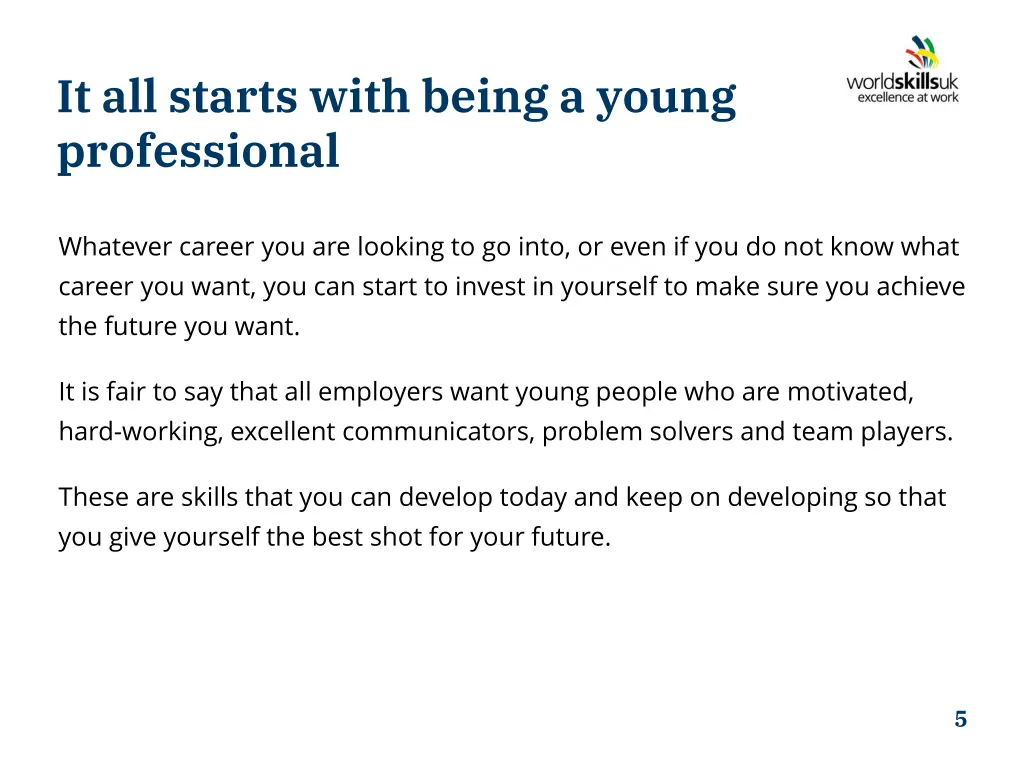 it all starts with being a young professional