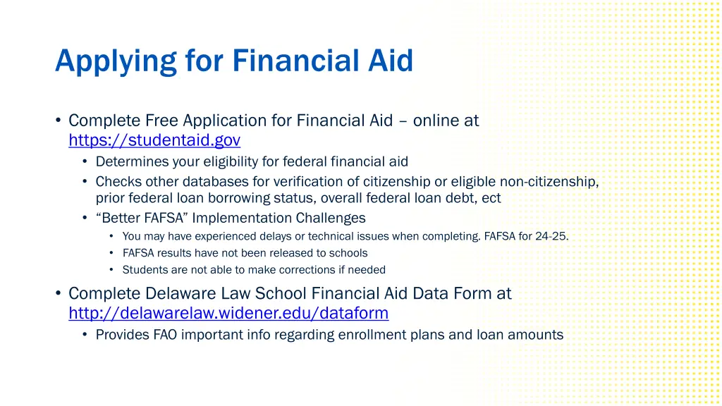 applying for financial aid