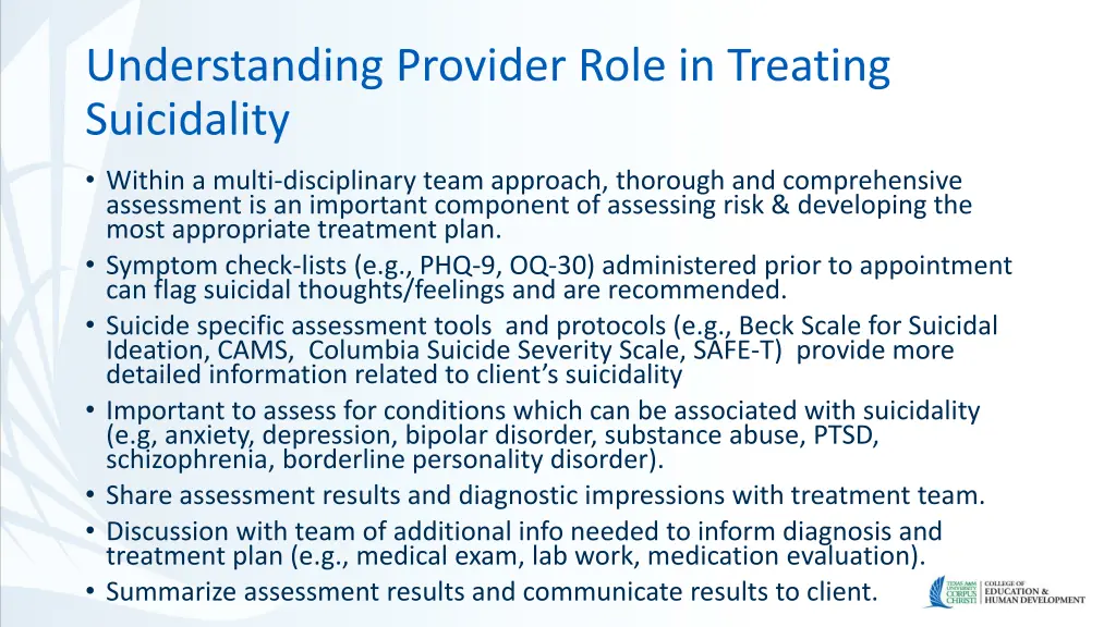 understanding provider role in treating