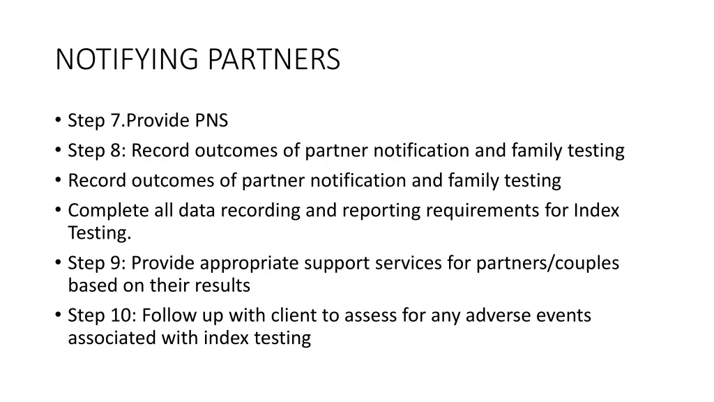 notifying partners