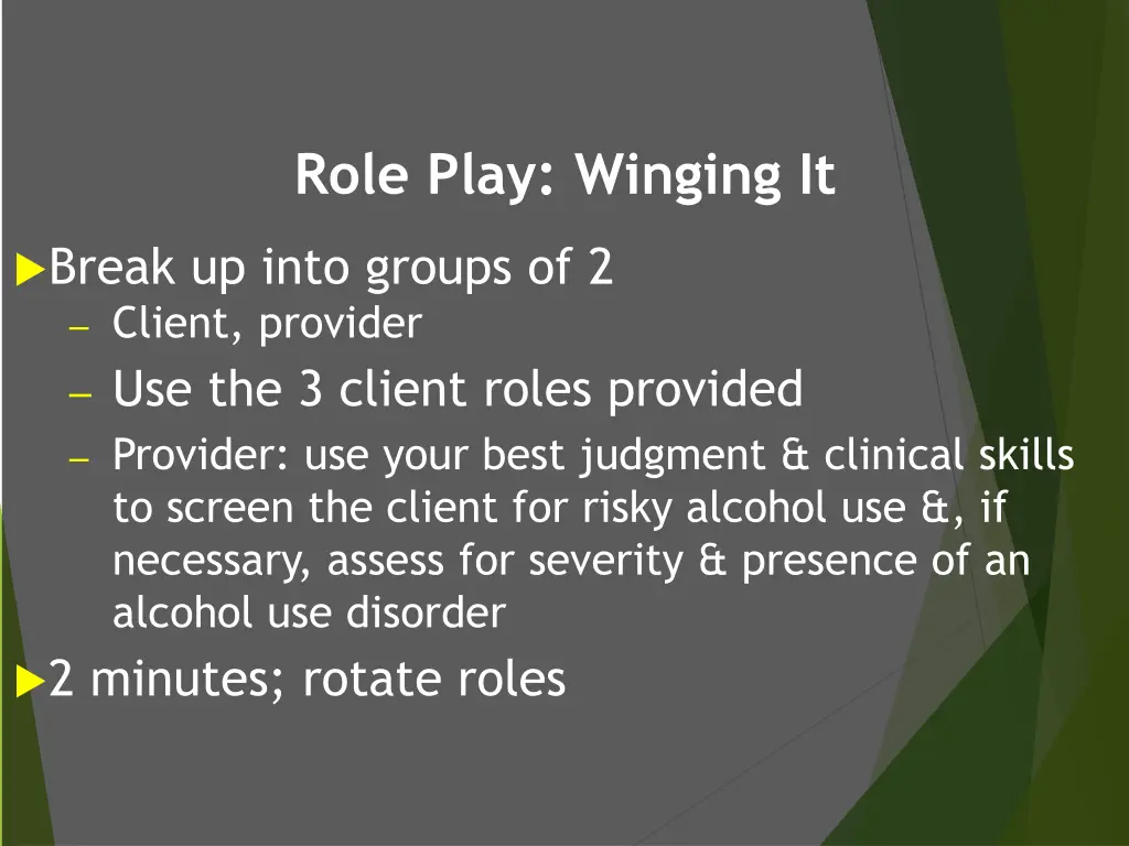 role play winging it