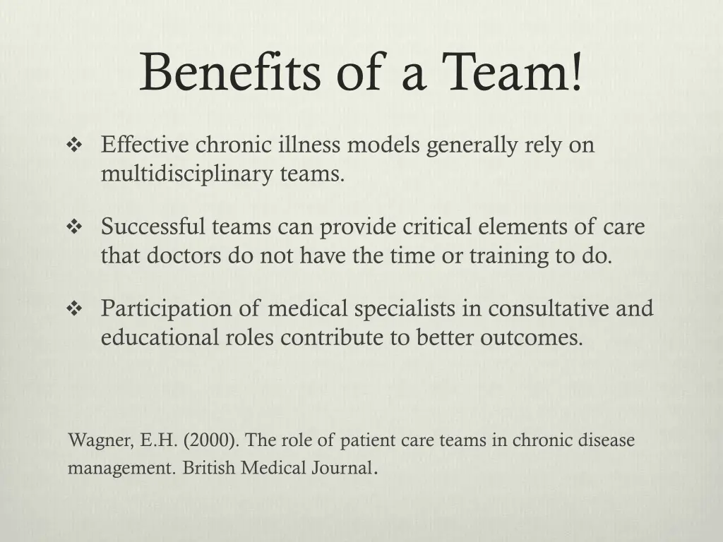 benefits of a team