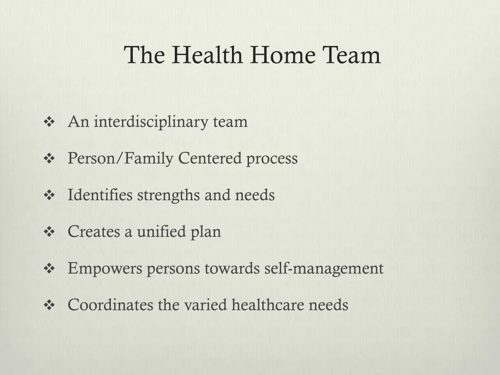 the health home team