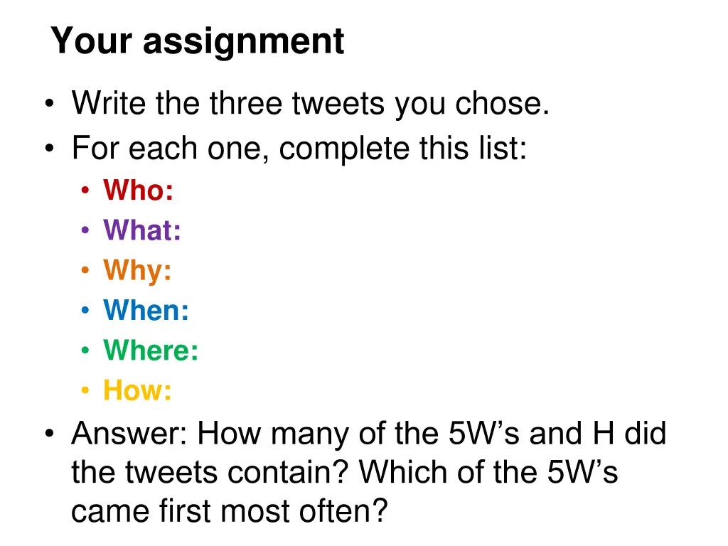 your assignment