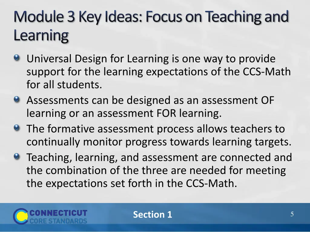 module 3key ideas focus on teaching and learning