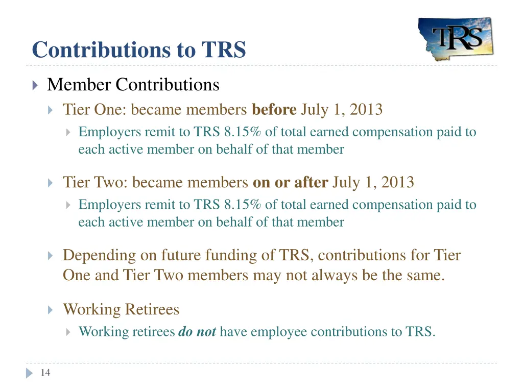 contributions to trs 2