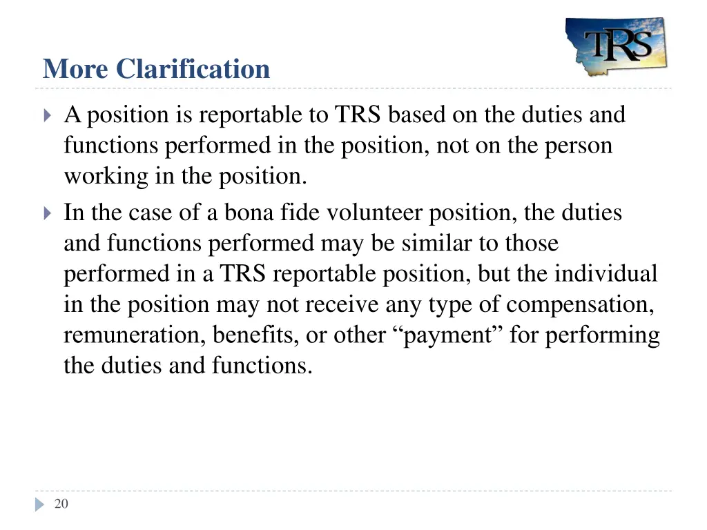 more clarification