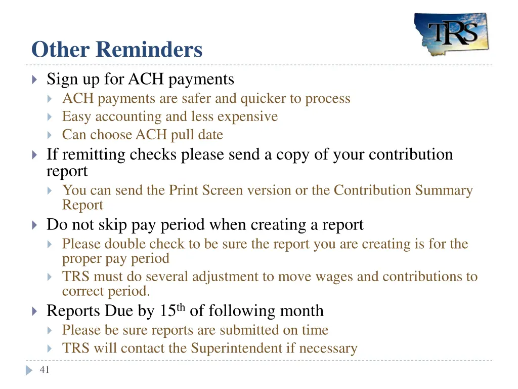 other reminders sign up for ach payments